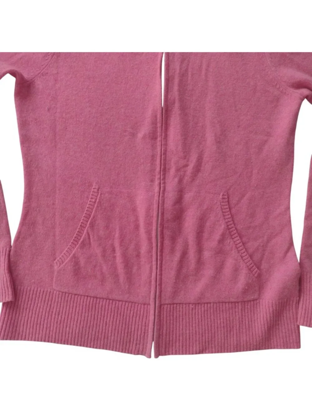 Margaret OLeary Pink Cashmere Hooded Sweate S Soft Lightweight Zip Front Barbie - Picture 7 of 12